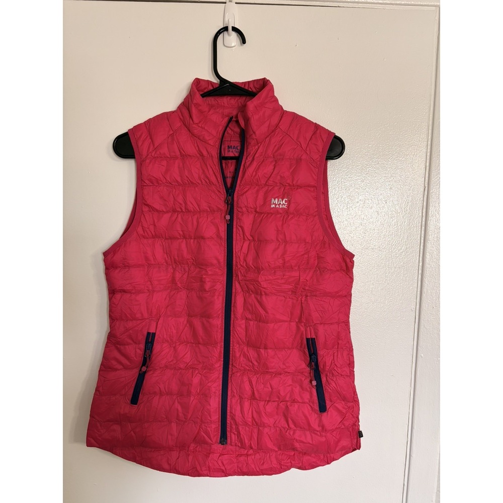 MAC IN A SAC Alpine Down Gilet Pink Packable Puffer Vest 600 Fill Power Small